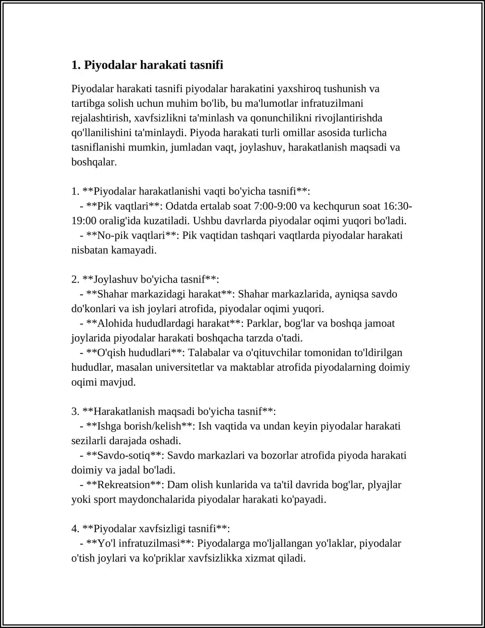 PIYODALAR HARAKATI INTENSIVLIGI VA TEZLIGI 3
