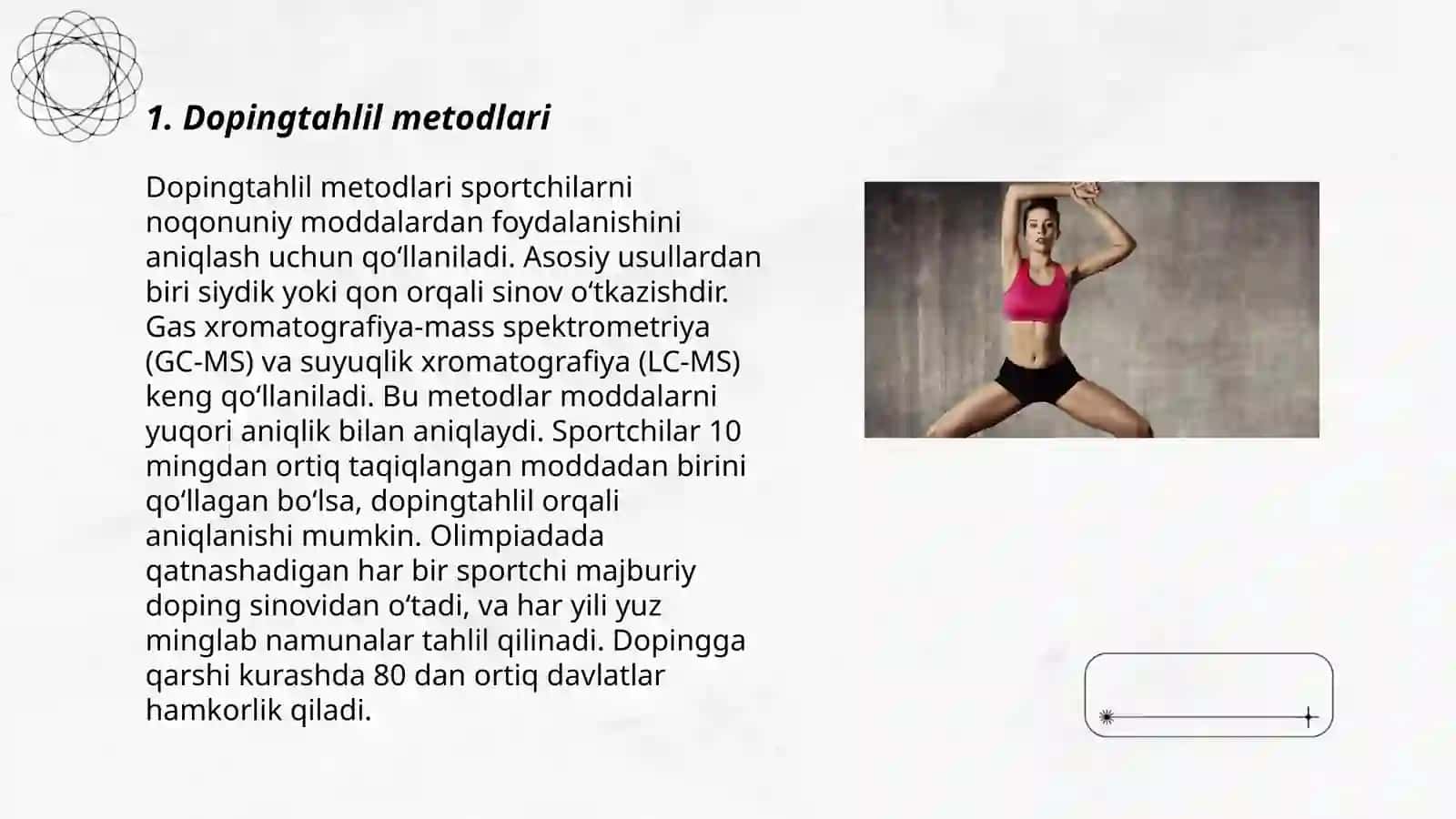 Sport sohasida taqiqlangan farmakologek 3