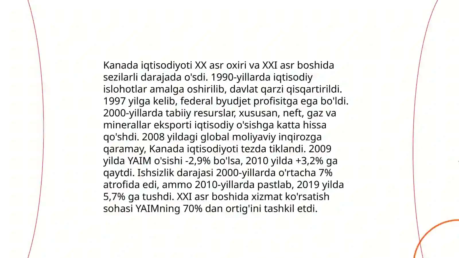Kanada iqtisodiyotining XX asr oxiri va XXI asr boshidagi rivojlanishi 3