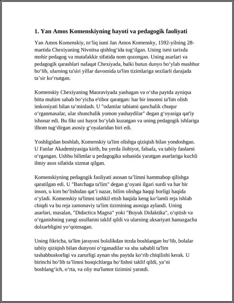 YAN AMOS KOMENSKIY – PEDAGOGIKA ASOSCHISI 3