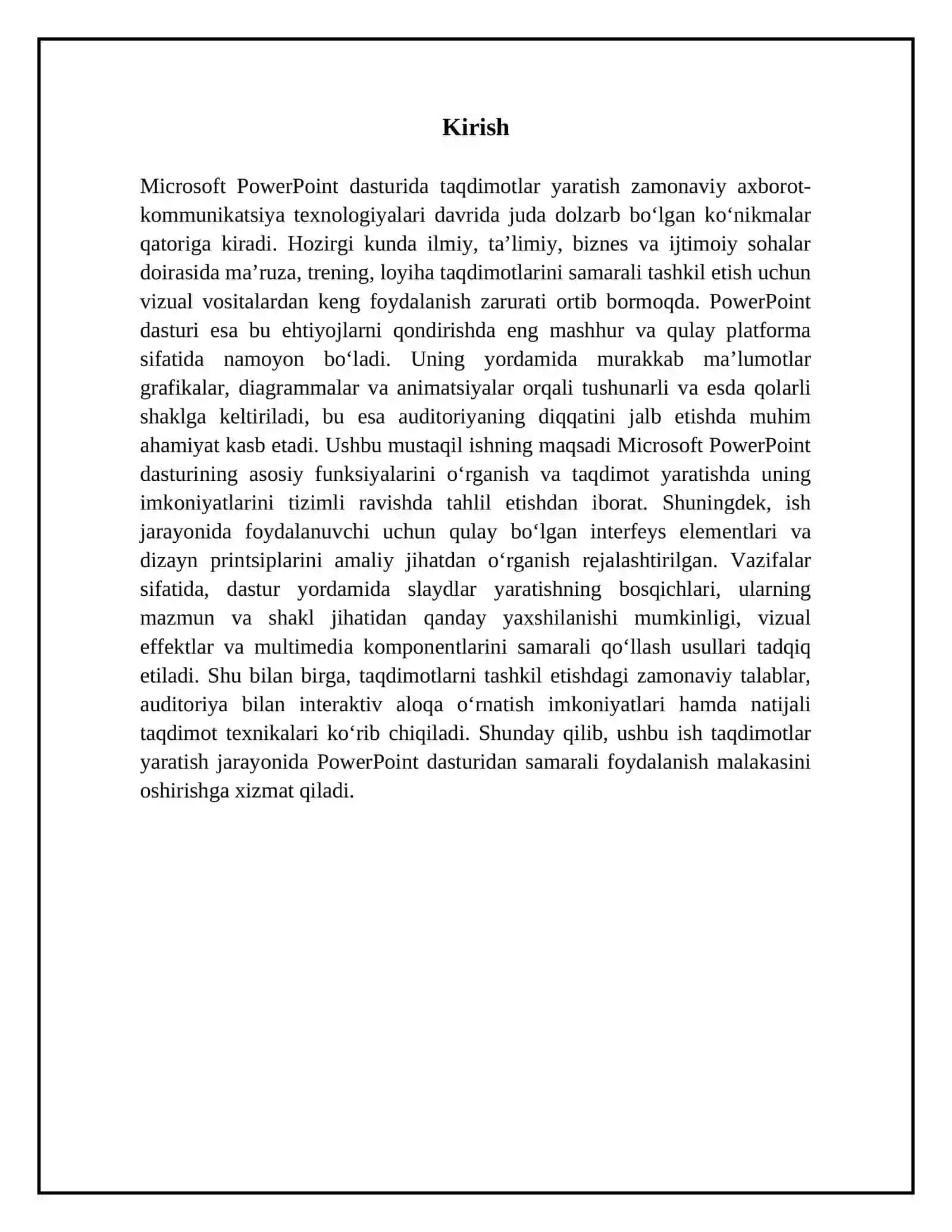 Microsoft Powerpoint dasturida taqdimotlar yaratish 3