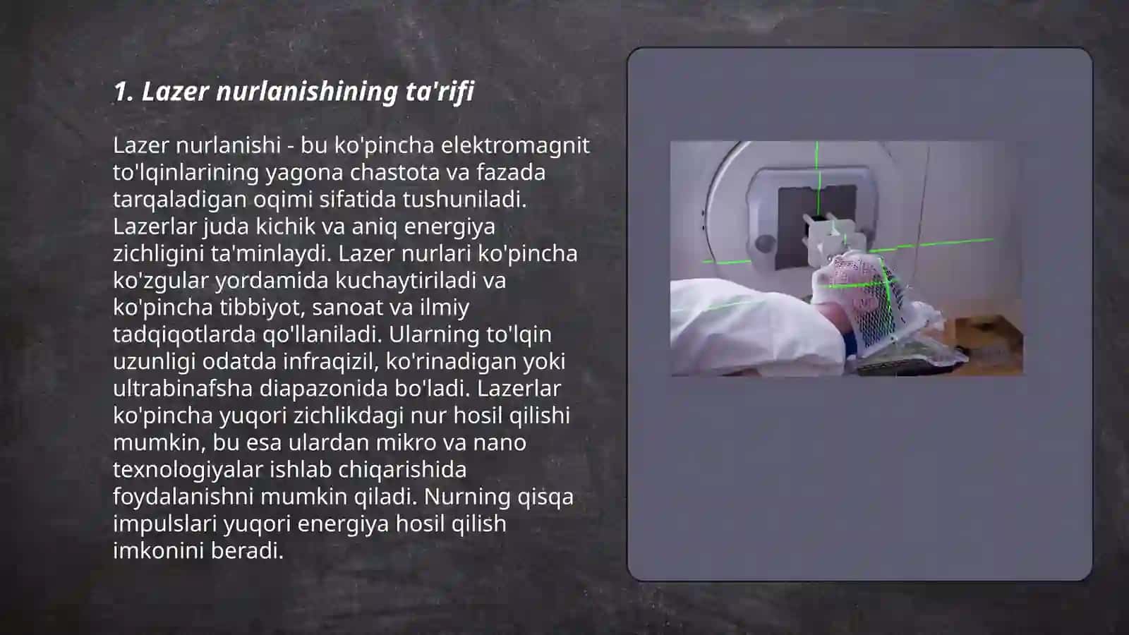 Lazer nurlanishlar.Lazer nurlanishning meyorlari 3