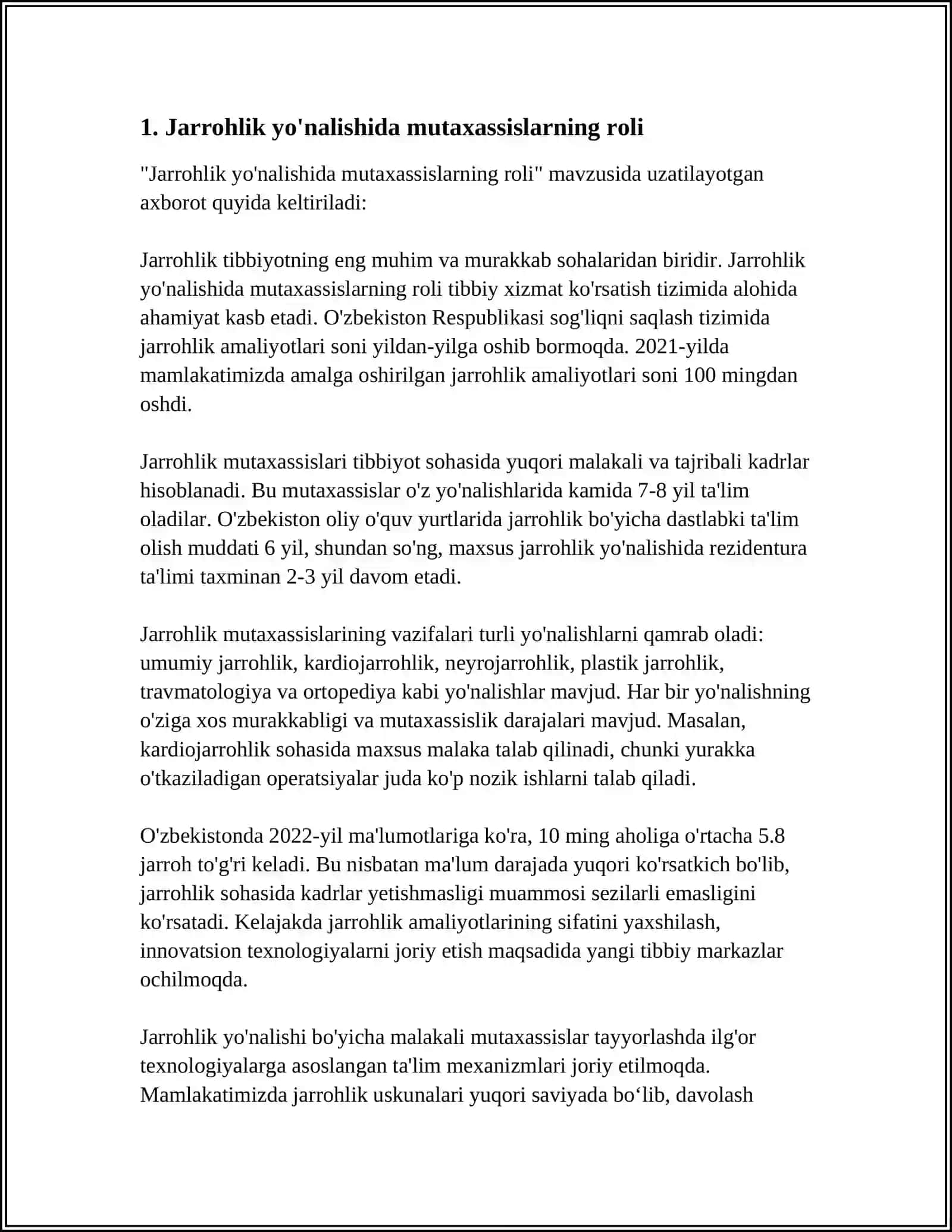 REFERAT Mavzu: OILAVIY POLIKLINIKADA RIRURG VAZIFALARI 3