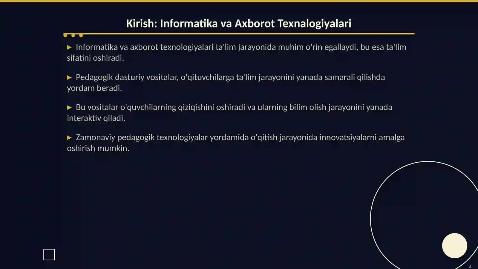 Informatika va Axborot Texnalogiyalari Fanini Oʻqitishda Pedagogik Dasturiy Vositalar 3