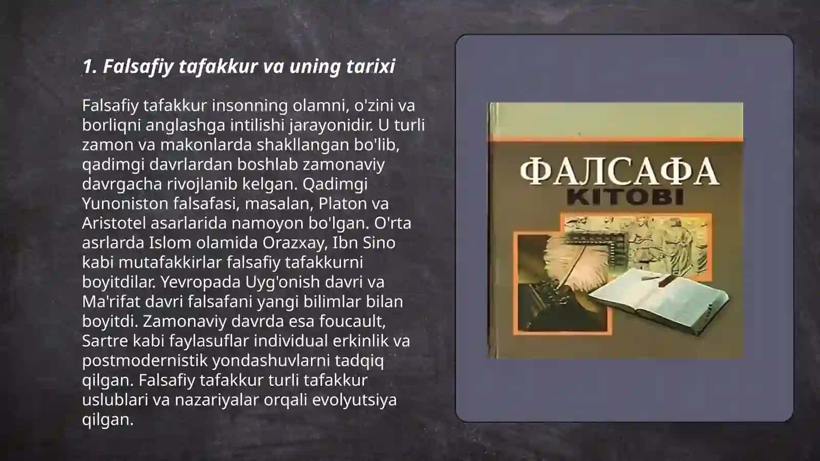 Falsafa turmush tarzi va dunyoni anglash usuli 3