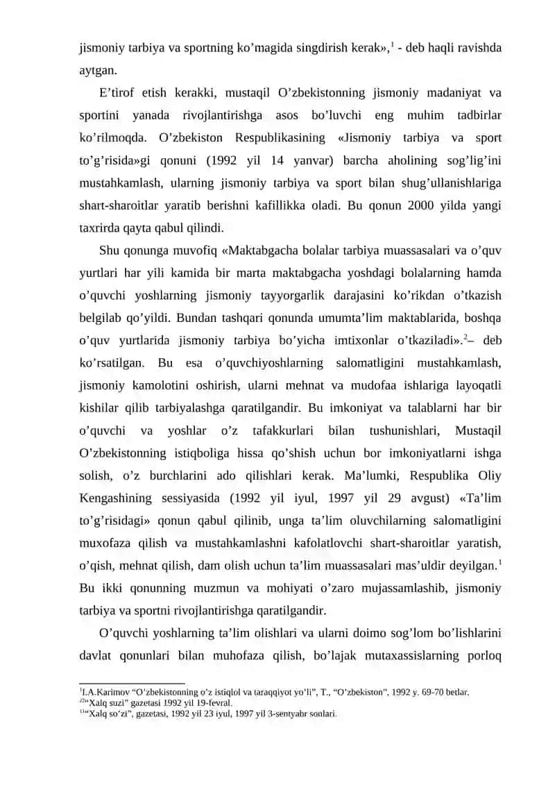 O'ZBEKISTONDA JISMONIY TARBIYA VA SPORTNI BOSHQARISHNING ZAMONAVIY TIZIMI 3