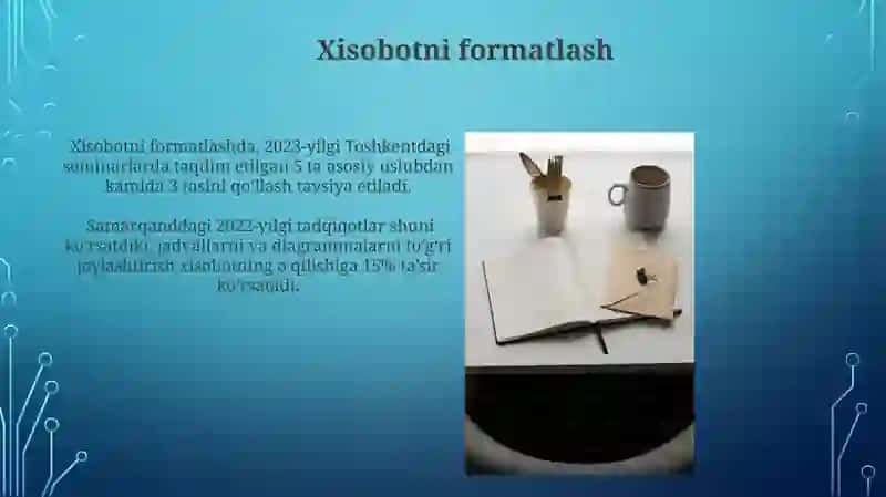Xisobotning yozilish tartibi 3