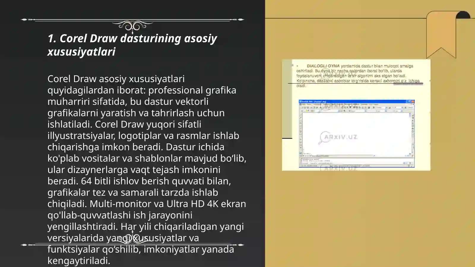 Corel Draw grafik dasturi va uning imkoniyatlari 3