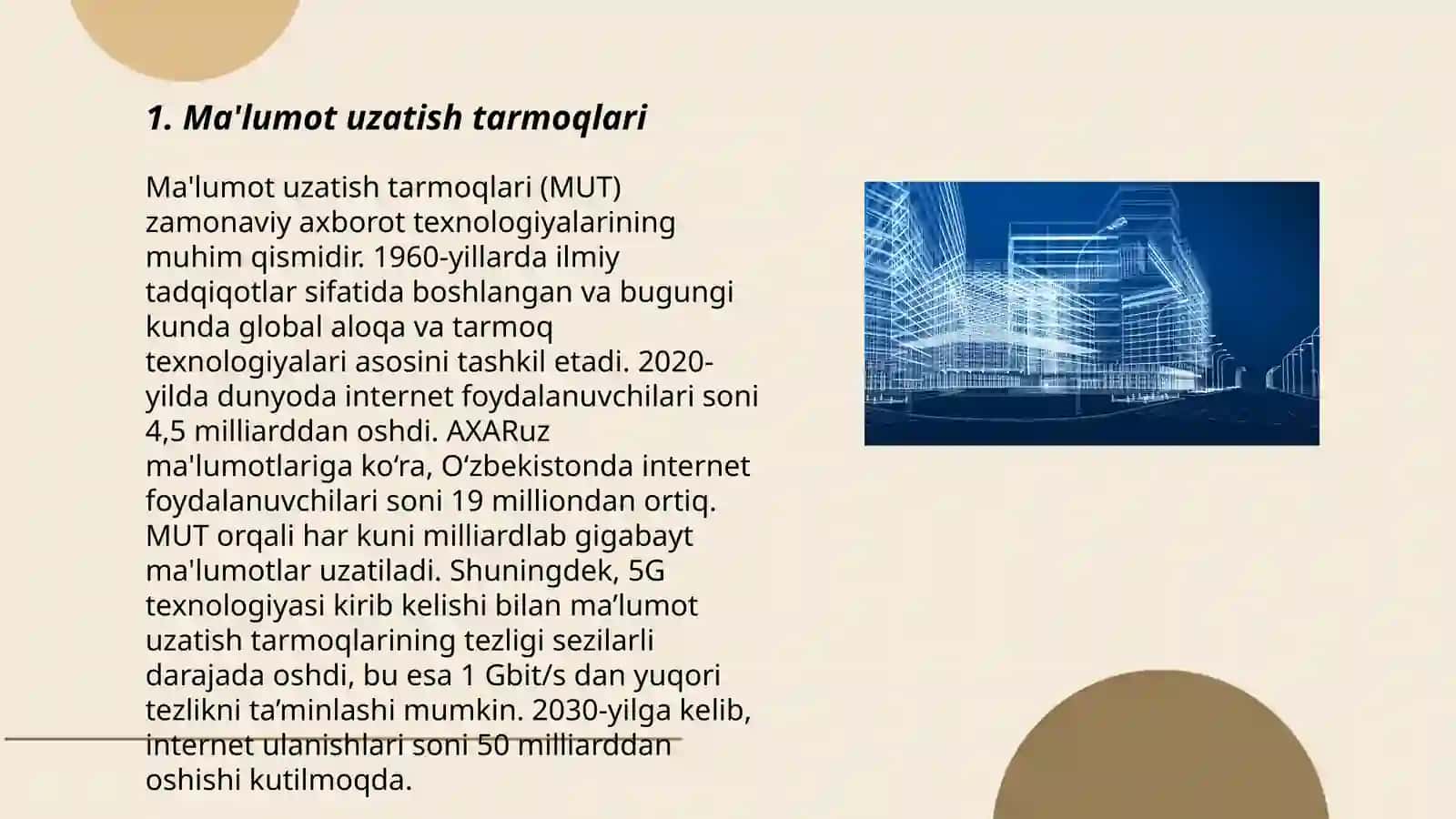 Ma'lumot uzatish tarmoqlari 3