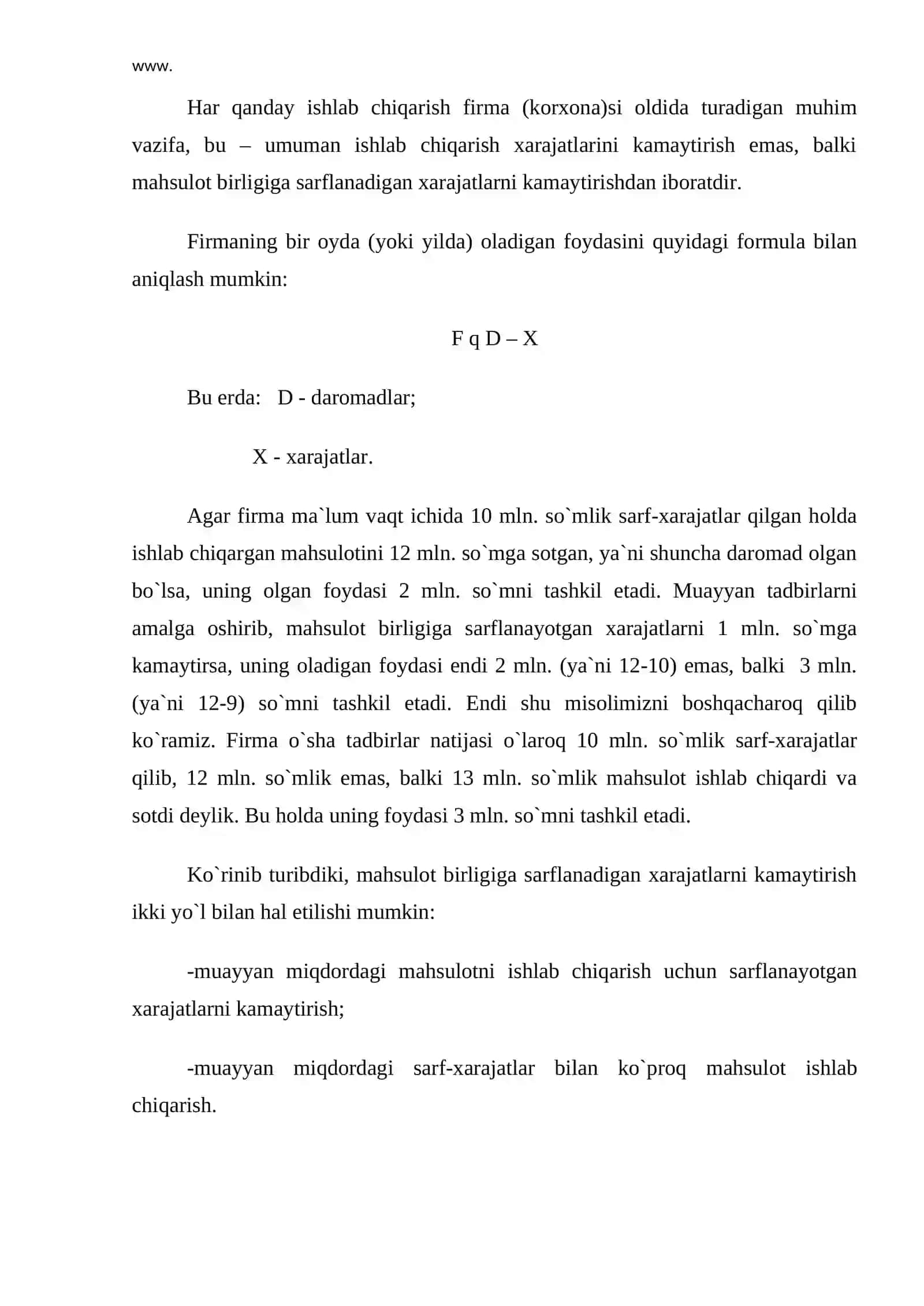 Ishlab chiqarish xarajatlarining mohiyati va turlari 3