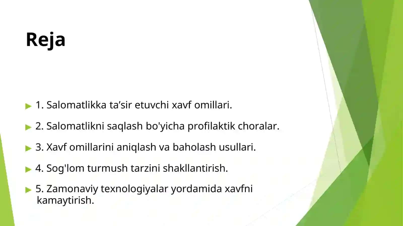 Salomatlikka tasir etuvchi xavf omillari va uning tasiri 3