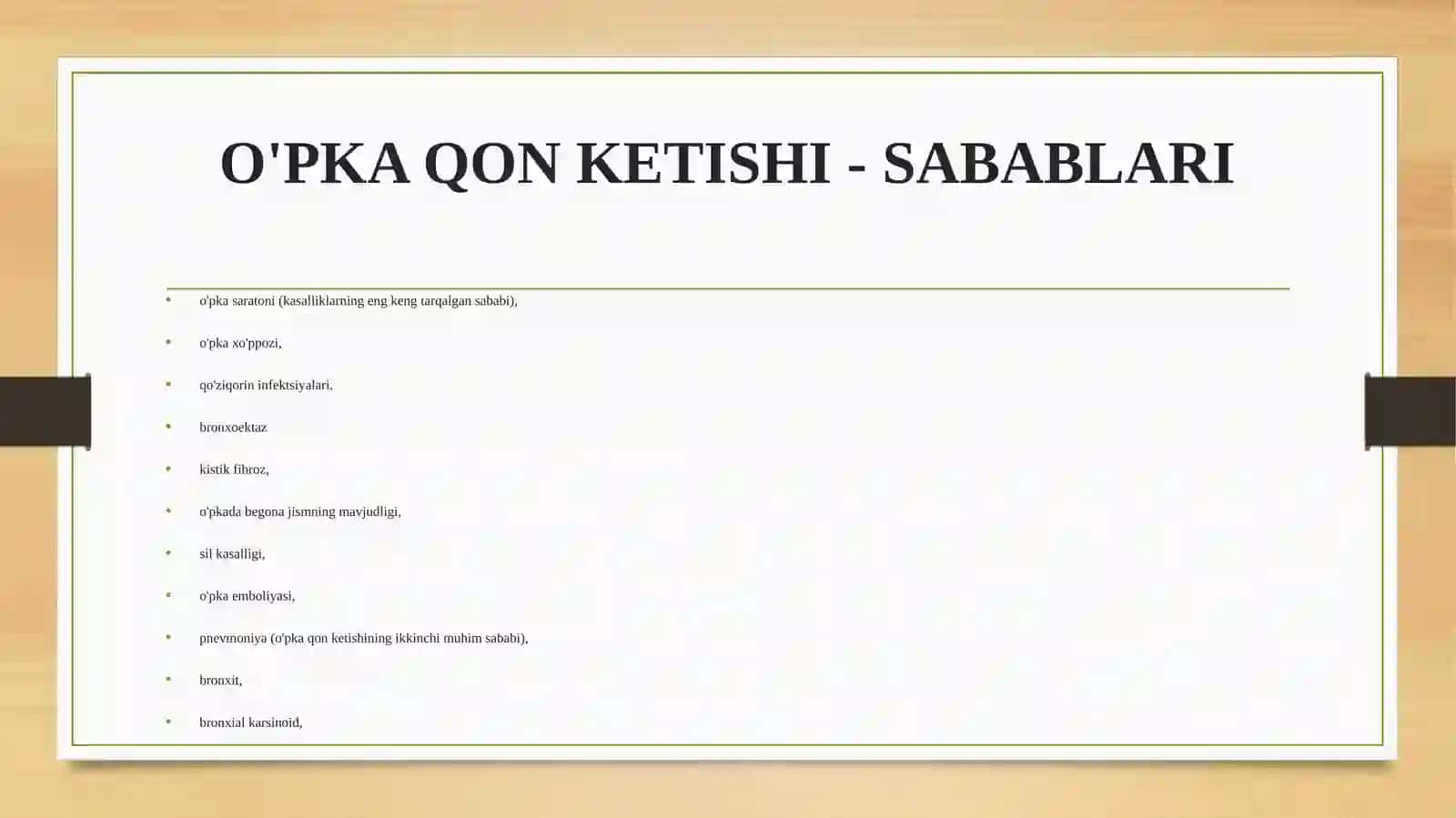 O'pkaqonketishining xususiyatlari 3