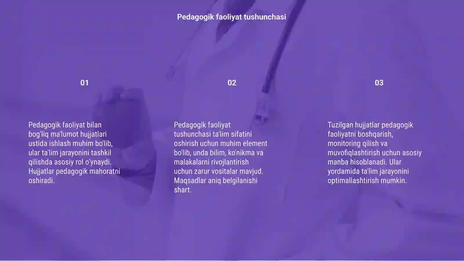 Pedagogik faoliyat bilan bog'liq ma'lumot axborot hujjatlari ustida ishlash 3