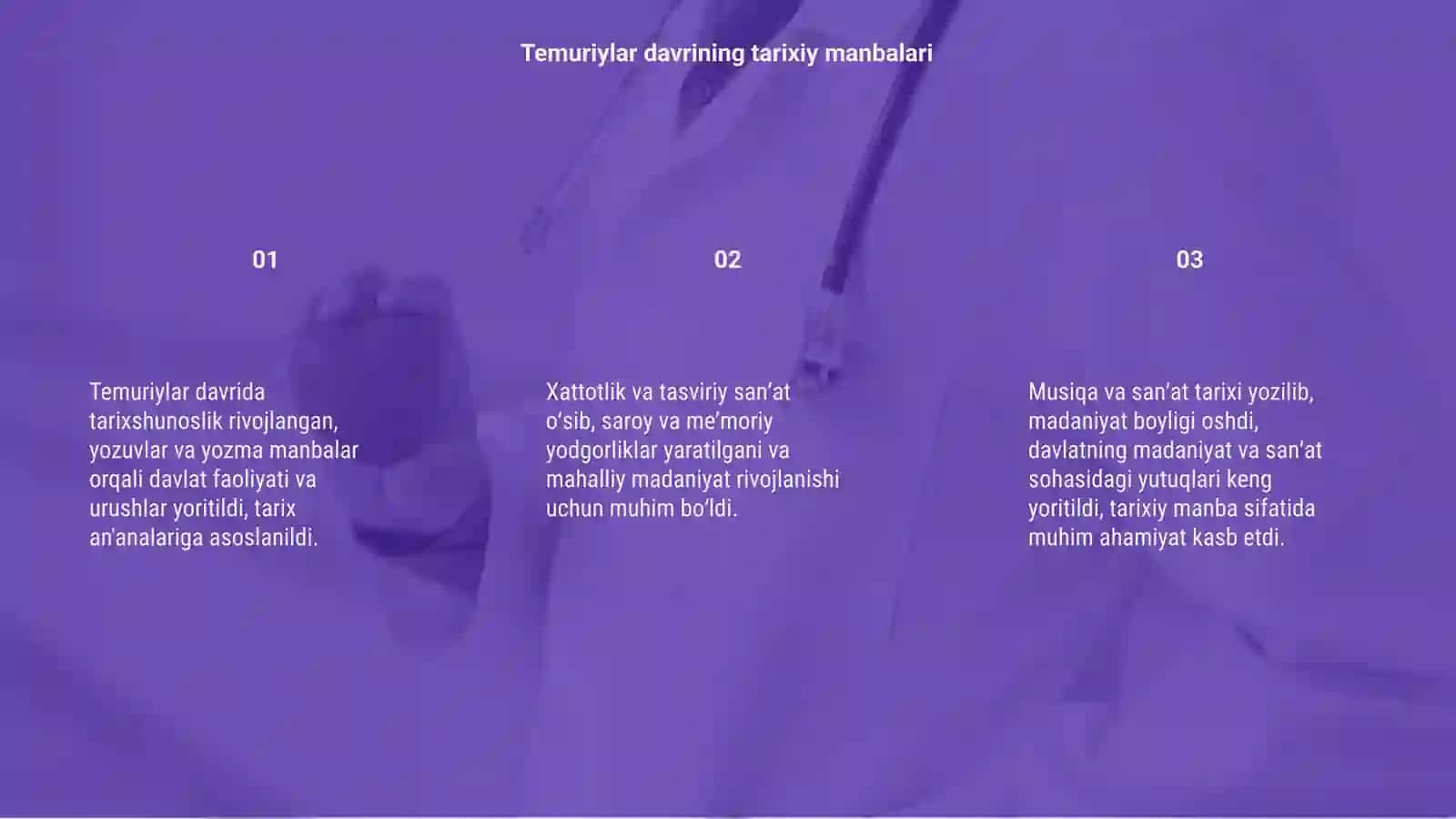 Temuriylar davrida tarixshunoslik xattotlik tasviriy sanʼat va musiqa 3
