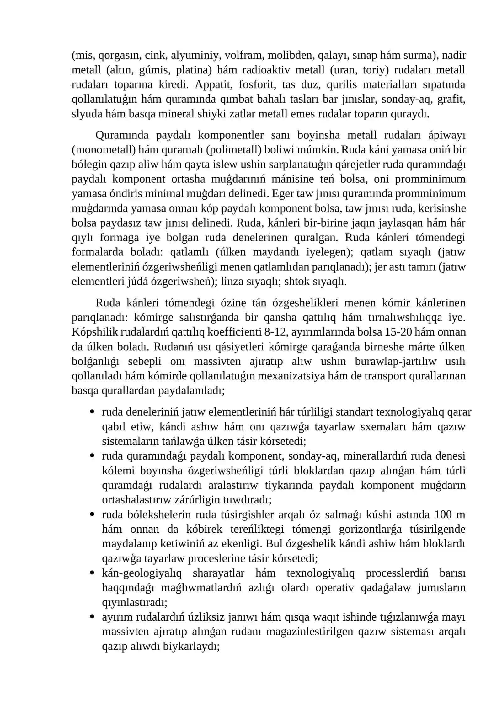 Kánlerdi jer asti usilinda qazıw sistemalari hám olardıń klassifikatsiyalari 3