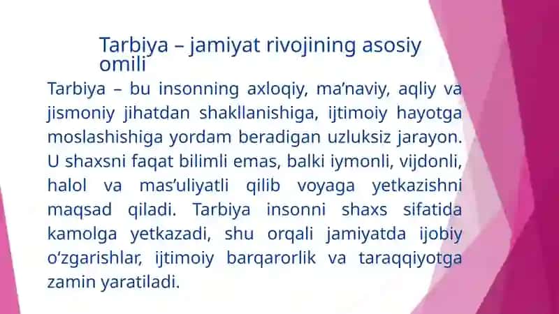 0'zbekiston Respublikasi Prezidenti Sh.M.Mirziyoyev asarlarida ta’lim tarbiya masalalari 3