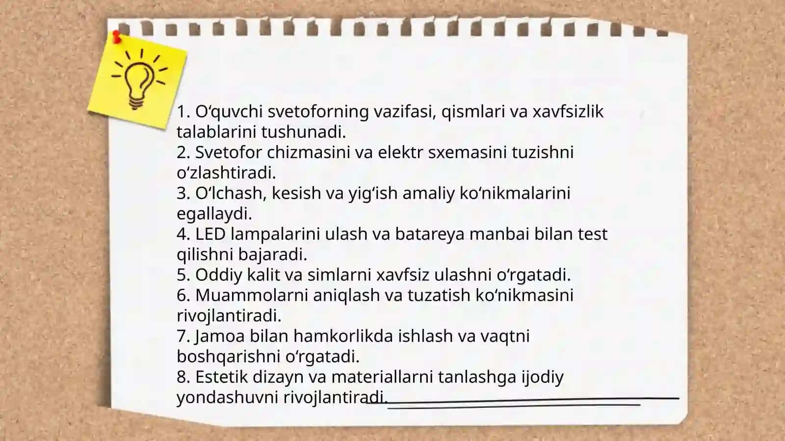 Svetofor yasash mavzusida 6-sinf texnologiya fanidan ochiq dars ishlanma 3
