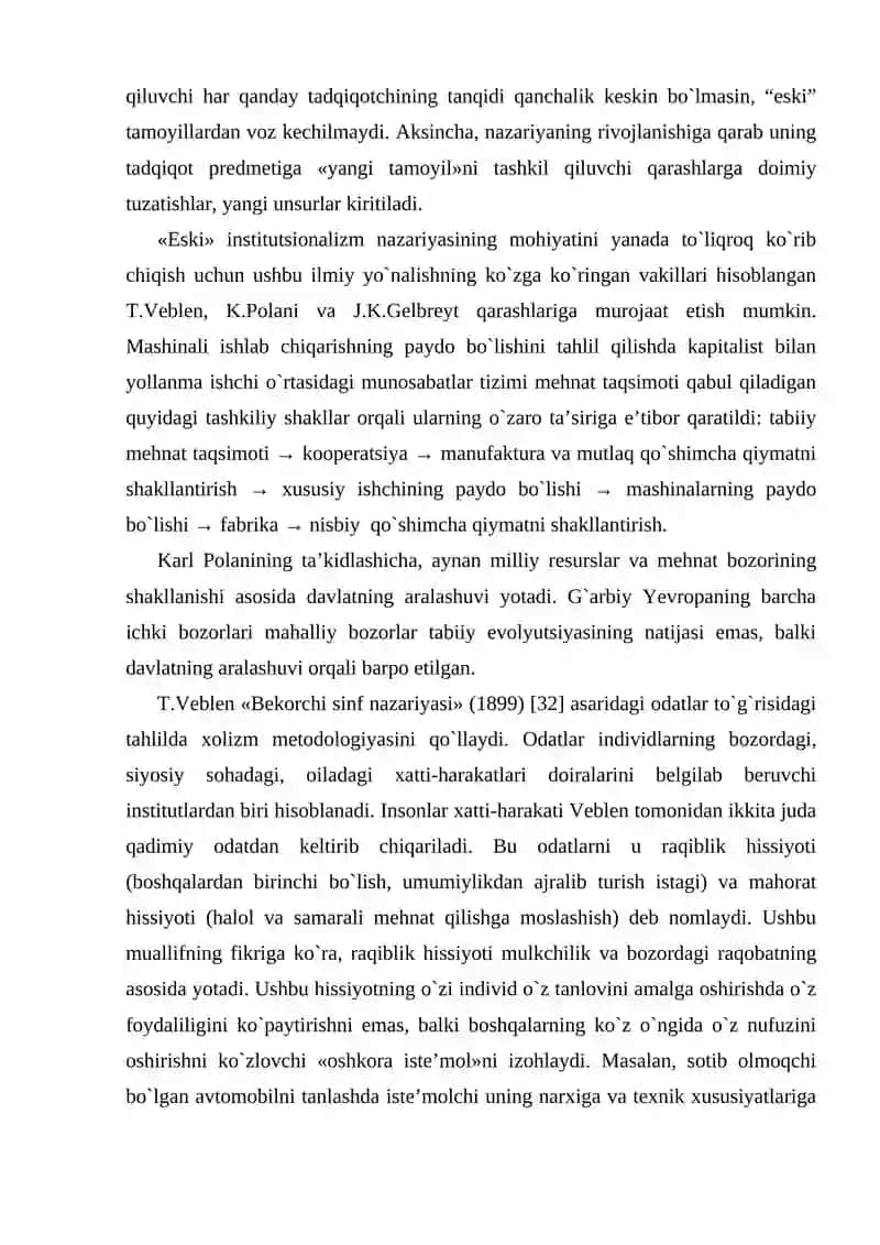 Institutsionalizm yo'nalishi mohiyati va ahamiyati 3