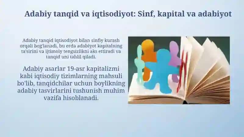Adabiy tanqid va iqtisodiyot: Sinf, kapital va adabiyot 3
