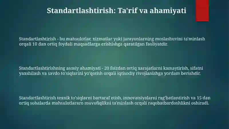 Standartlashtirishning asosiy tamoyillari 3