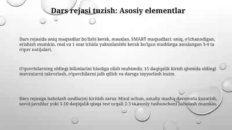 Biror Mavzu uchun Bir soatlik Dars Ishlanma 3