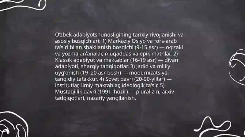 Oʻzbek adabiyotshunoslari va ularni fan rivojida tutgan oʻrni 3