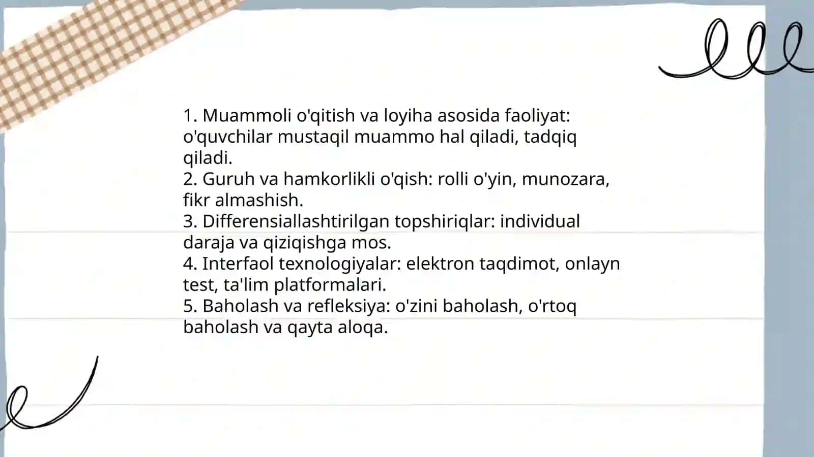 Zamonaviy dars va dars tahlilini o'tkazishga nisbatan yondashuvlar 3