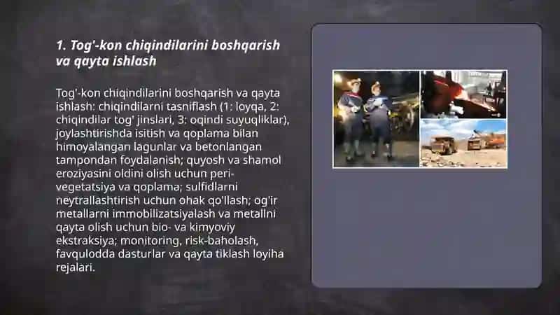 Tog'-kon, kimyo, metallurgiya sanoati va atrof muhit muhofazasi 3
