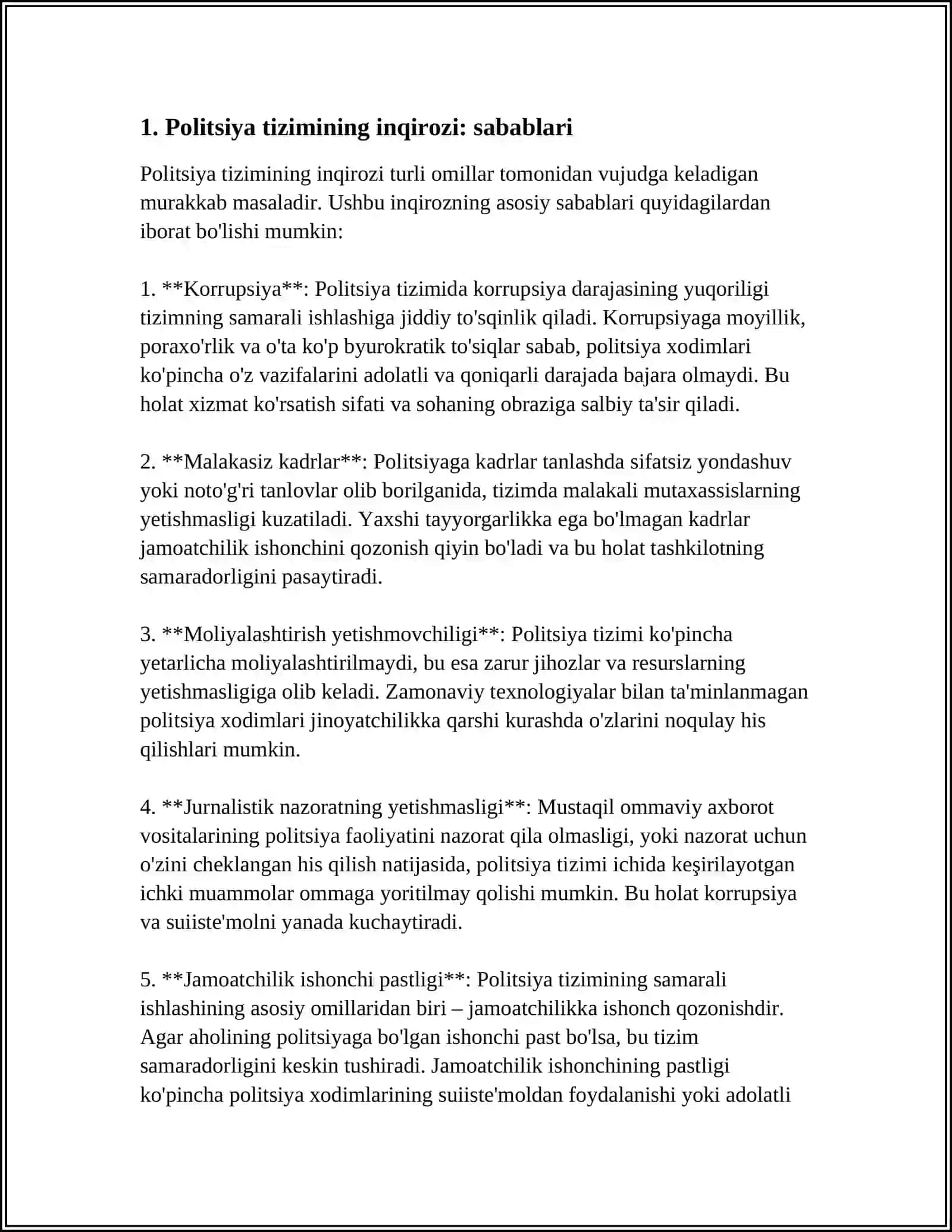 Polis Tizimining Inqirozi 3