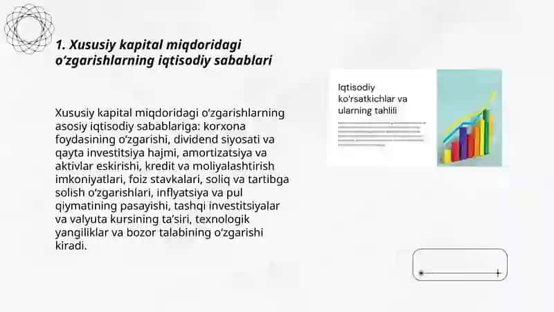 Xususiy kapitaldagi oʻzgarishlarning iqtisodiy tahlili 3