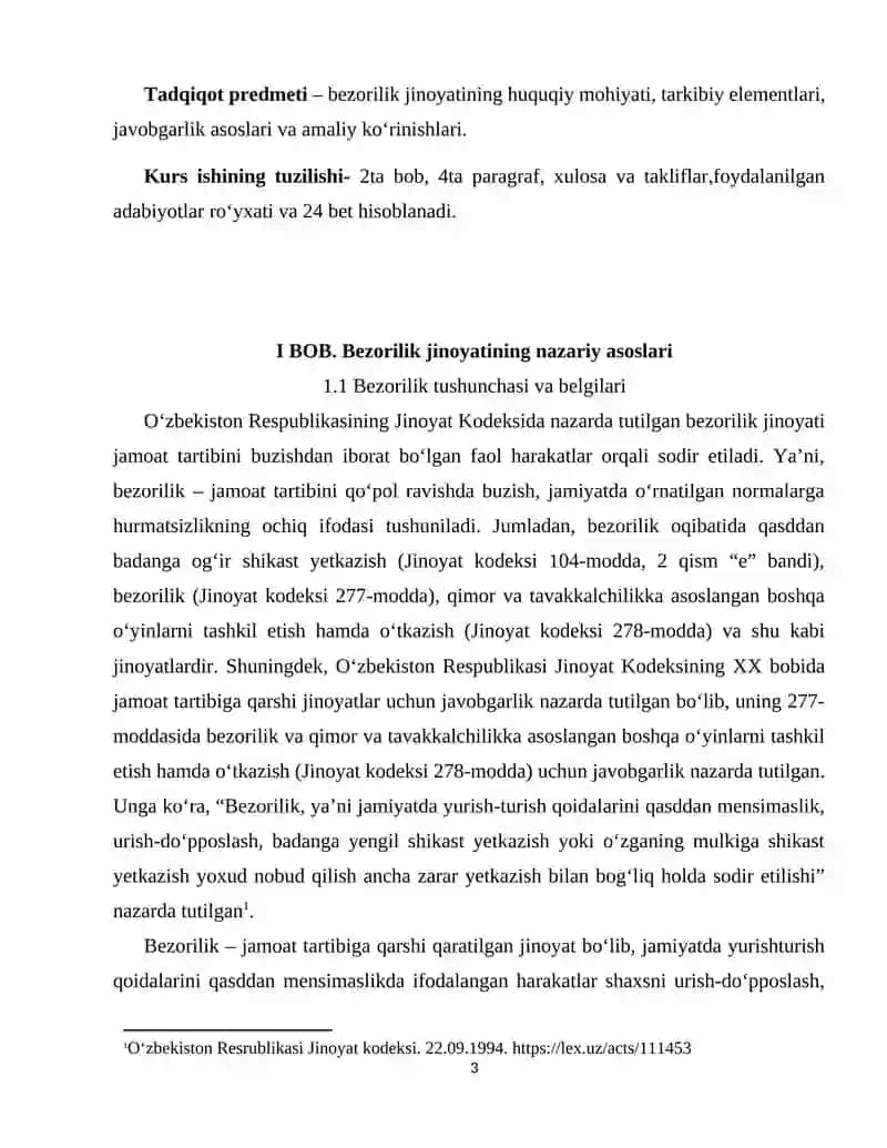 Bezorilik jinoyati 3