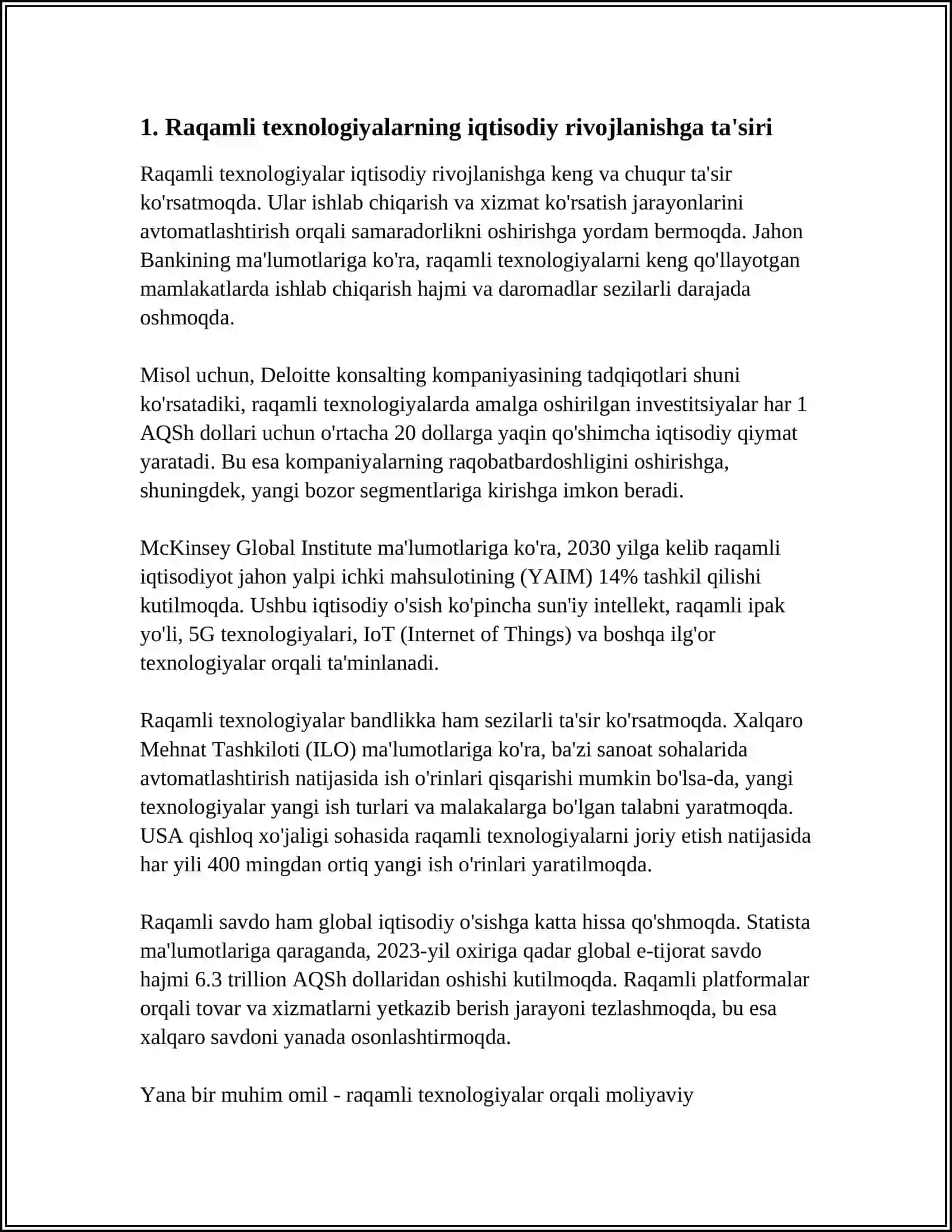 RAQAMLI IQTISODIYOT VA ELEKTRON TIJORATNING RIVOJLANISH YO’NALISHLARI 3