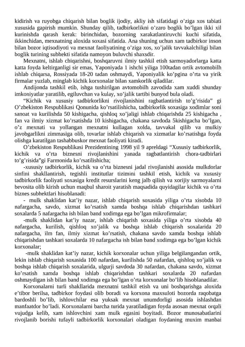 Tadbirkorlikni boshqarishni tashkil etish 3