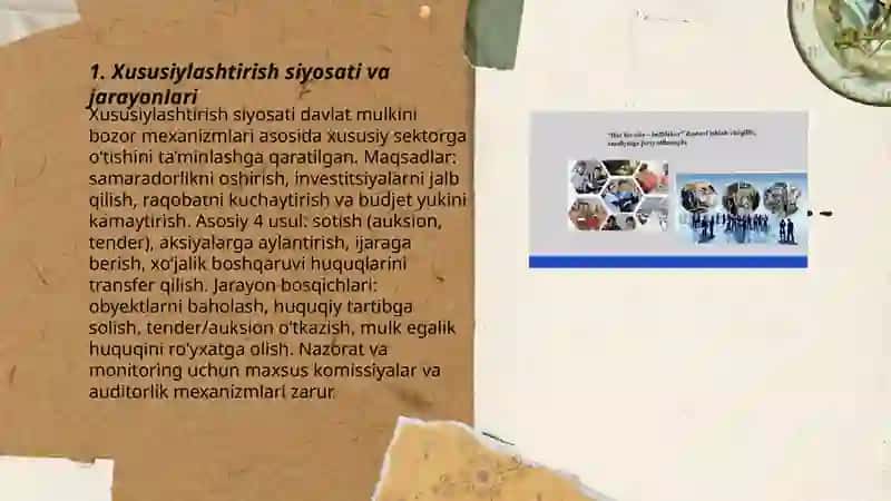 Iqtisodiy islohatlar, xususiy mulkchilikning shakkillanishi 3