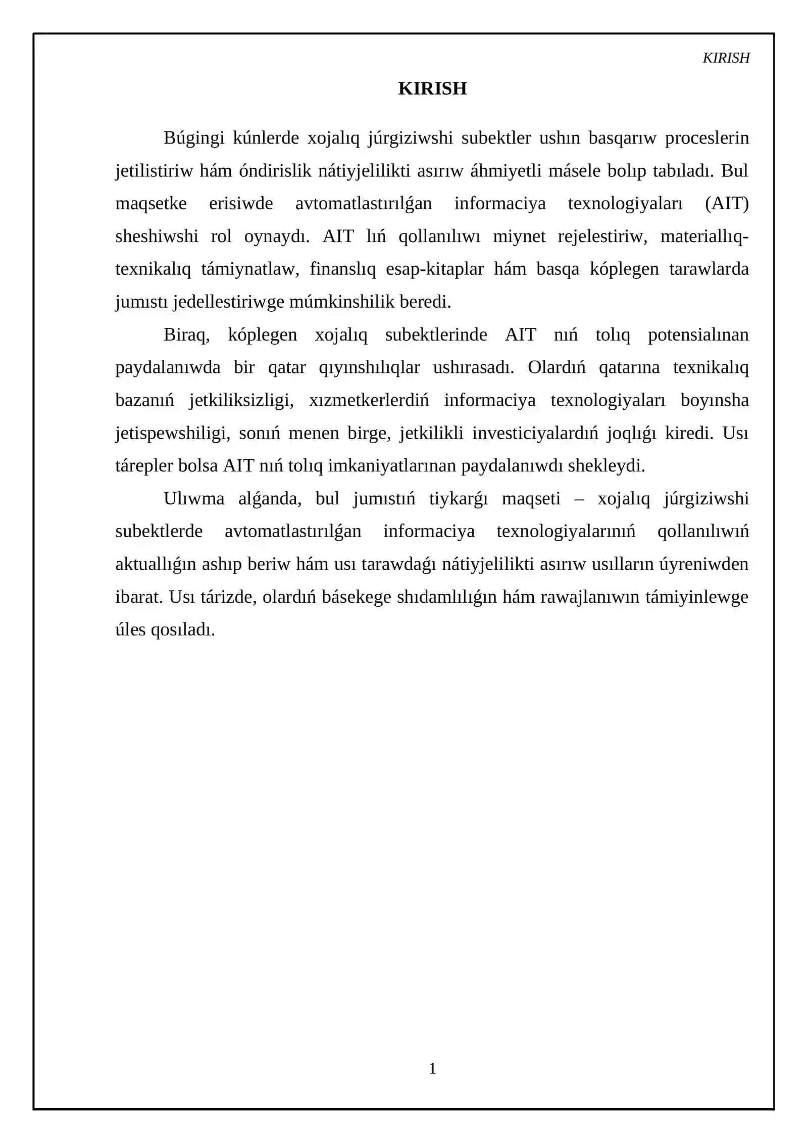 Xojalıq júrgiziwshi subektlerde avtomatlastırılǵan informaciya texnologiyalarınıń qollanılıwı 3