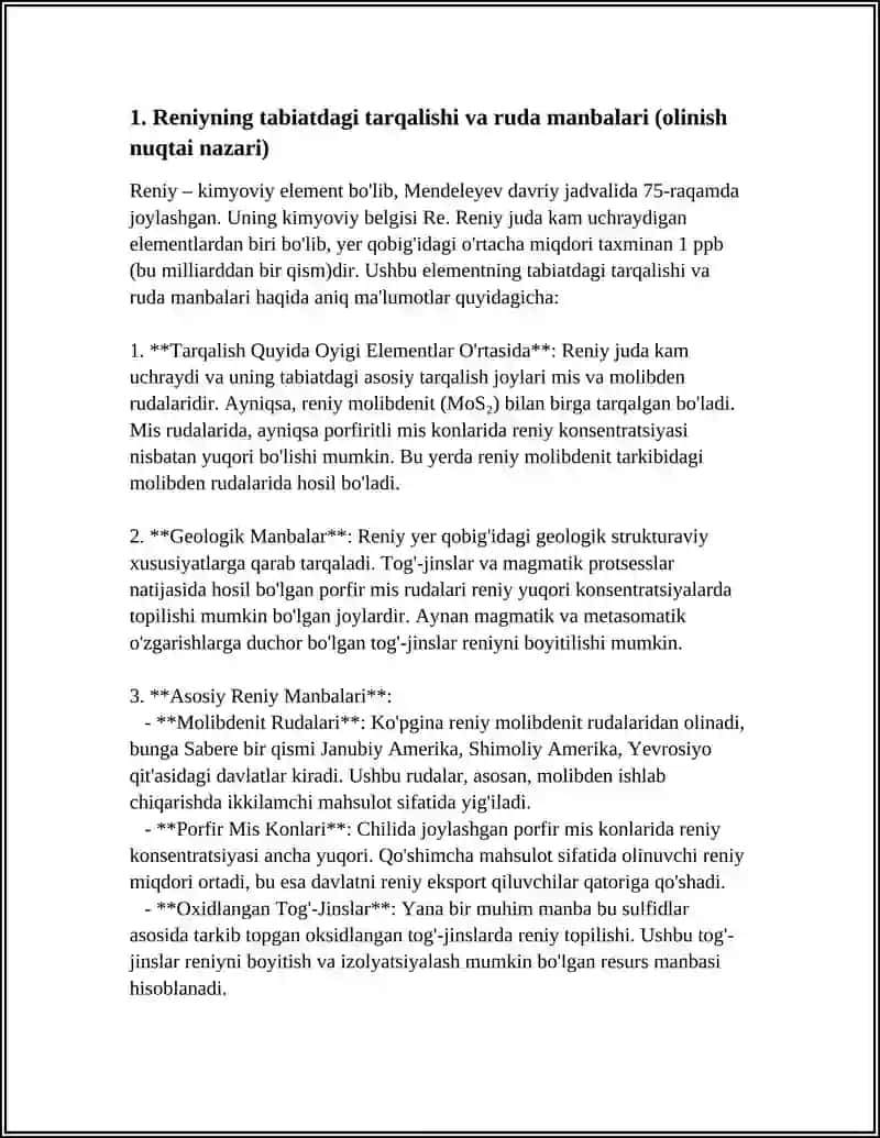 RENINING OLINISHI VA UNING XOSSALARI. 3