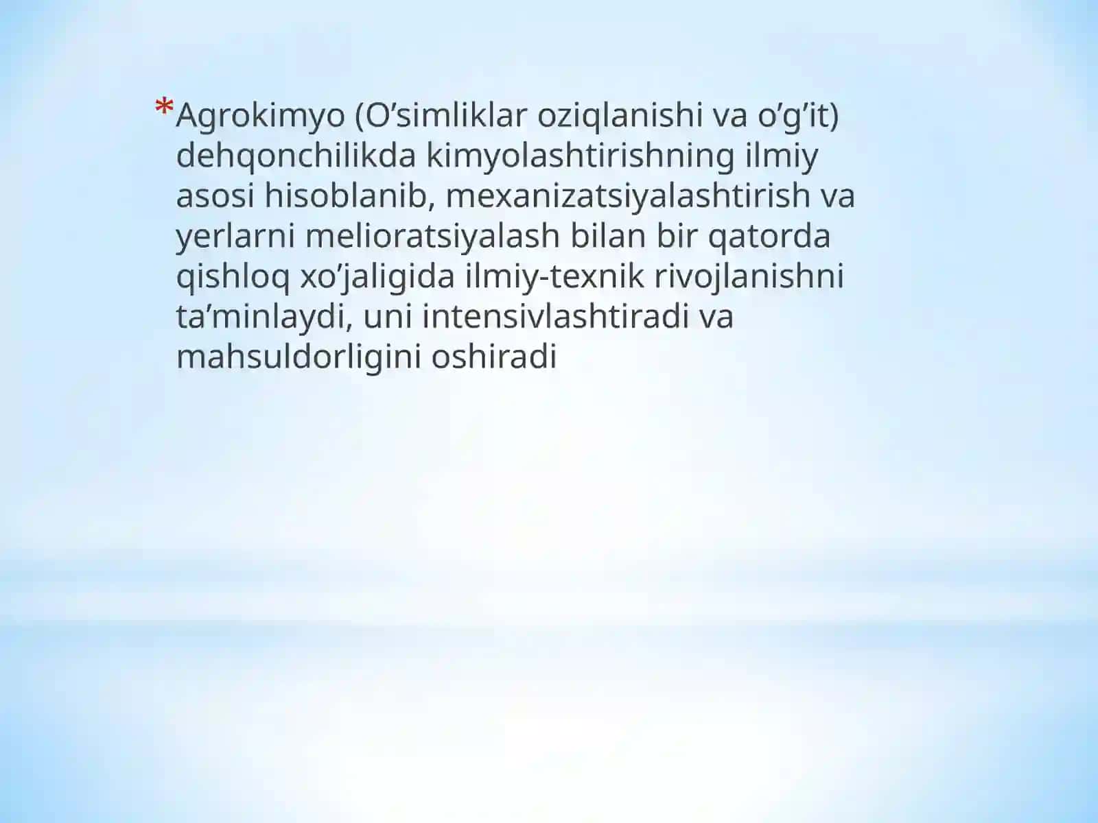 Agrokimyo fanining maqsadi va vazifalari 3
