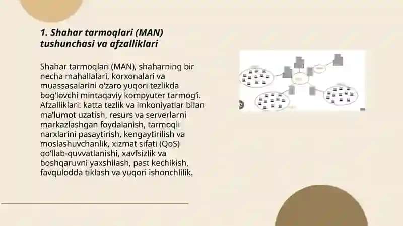 Shahar tarmoqlari (MAN) va ularning qurilish usullari 3