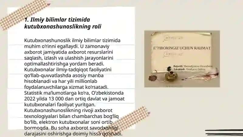 Ilmiy bilimlar tizimida kutubxonashunoslik maqomining umumiy tasnifi 3