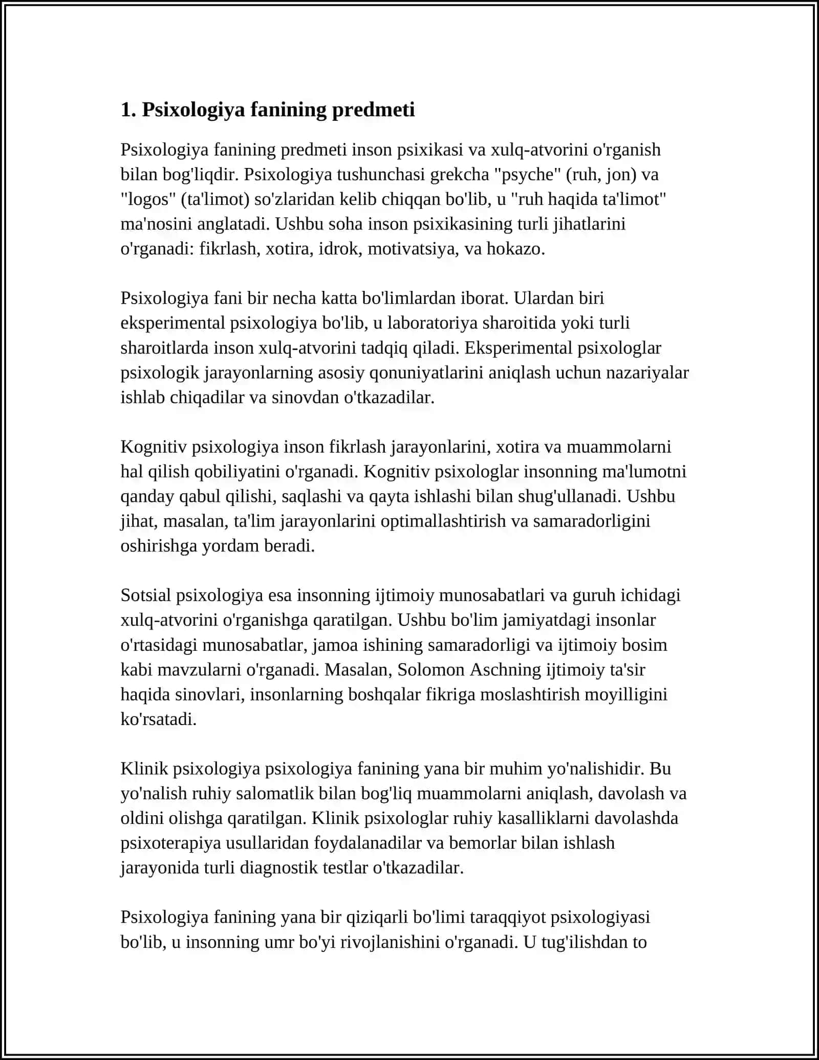PSIXOLOGIYA FANINING PREDMETI VA RIVOJLANISH TARIXI TARAQQIYOTI METOTLARI VA TARMOQLARI 3