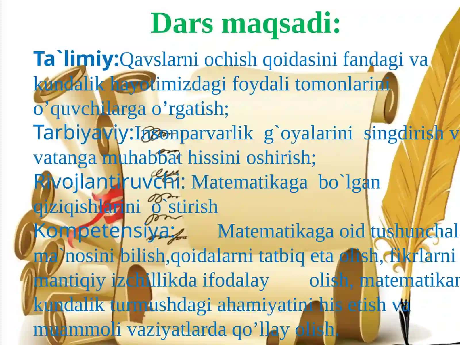 7-sinf Algebra fanidan dars ishlanma. Qavslarni ochish qoidalari 3