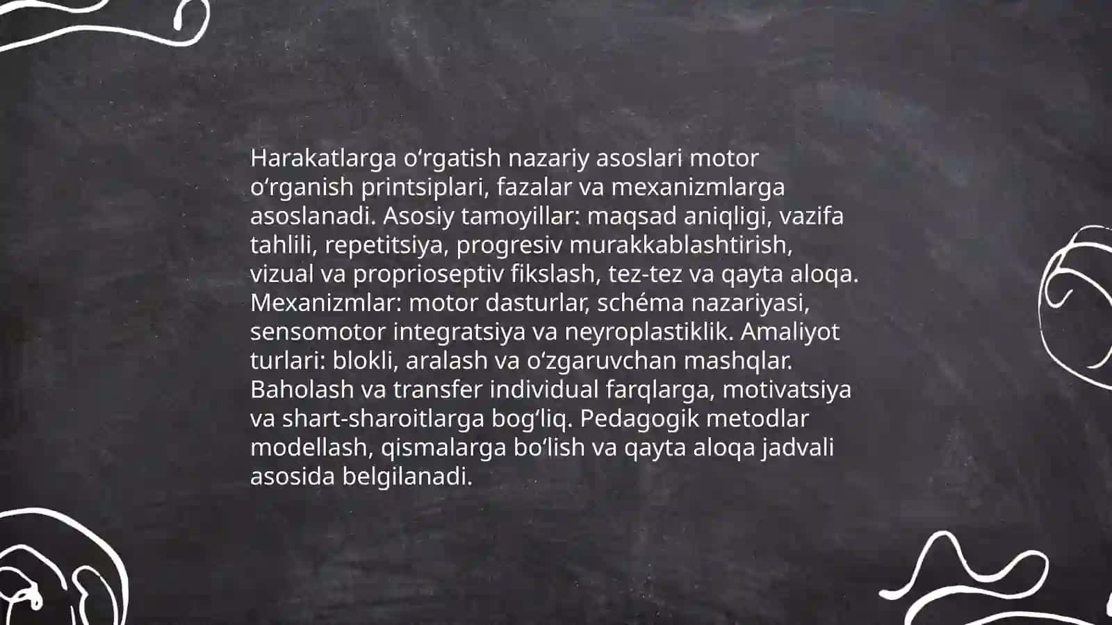 Harakatlarga oʻrgatish jarayoni bosqichlarini xususiyati va tuzulishi 3