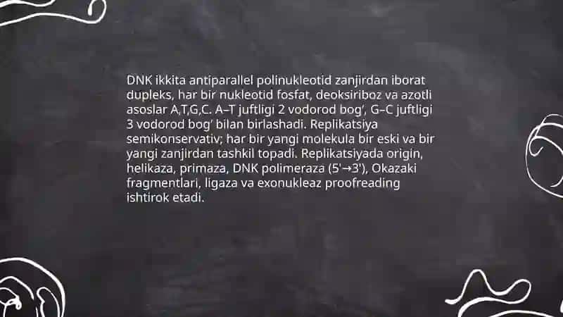 DNKning oqsil biosintezidagi roli. Genetik injeneriya. Oʻzgaruvchanlik va uning shakllari 3