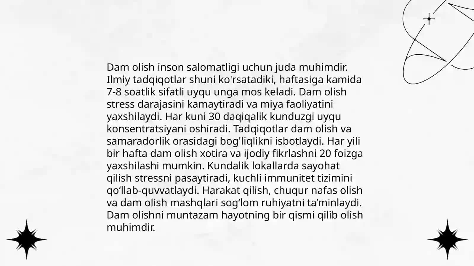 Dam olish vaqti va tatillar 3
