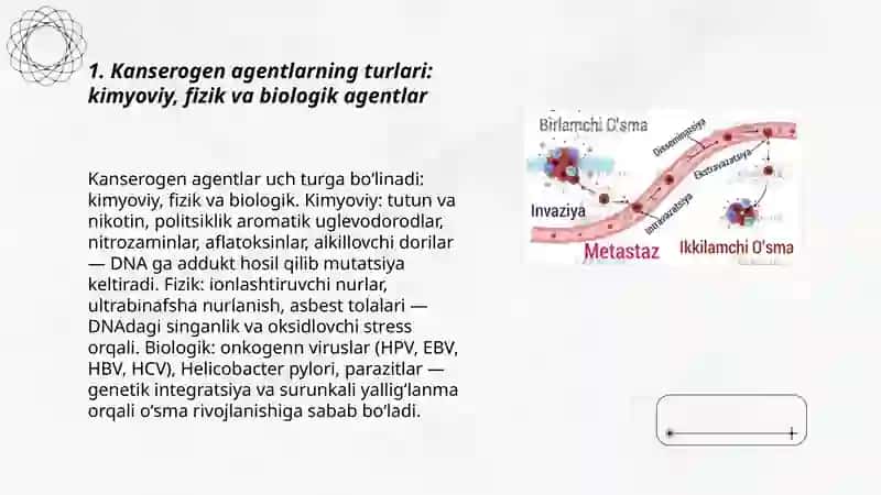 Kanserogen agentlar va ularning hujayra bilan oʻzaro tasiri. Oʻsma immuniteti 3