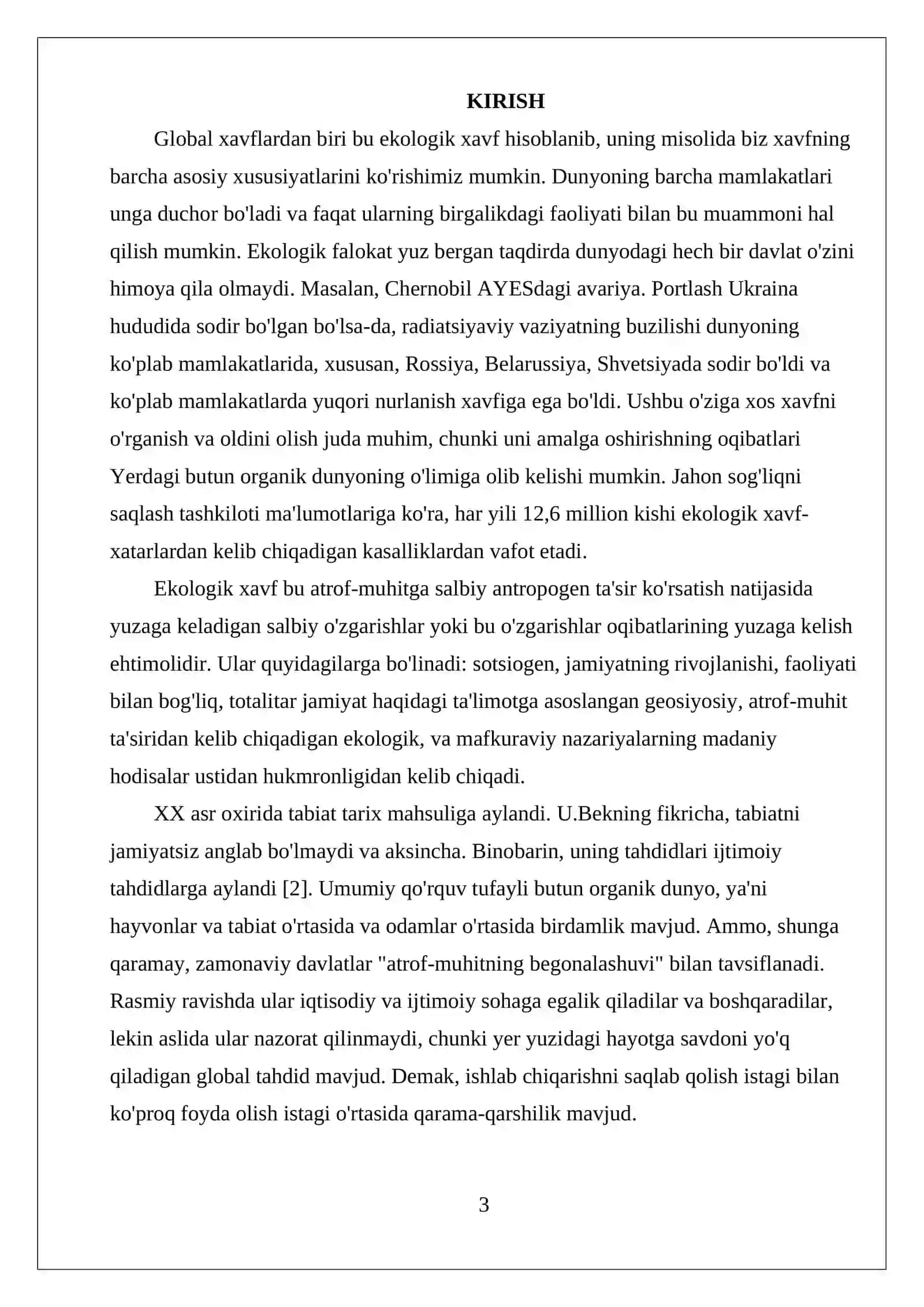 Ekologik monitoringda xavf-xatarlarni baholash va boshqarish 3