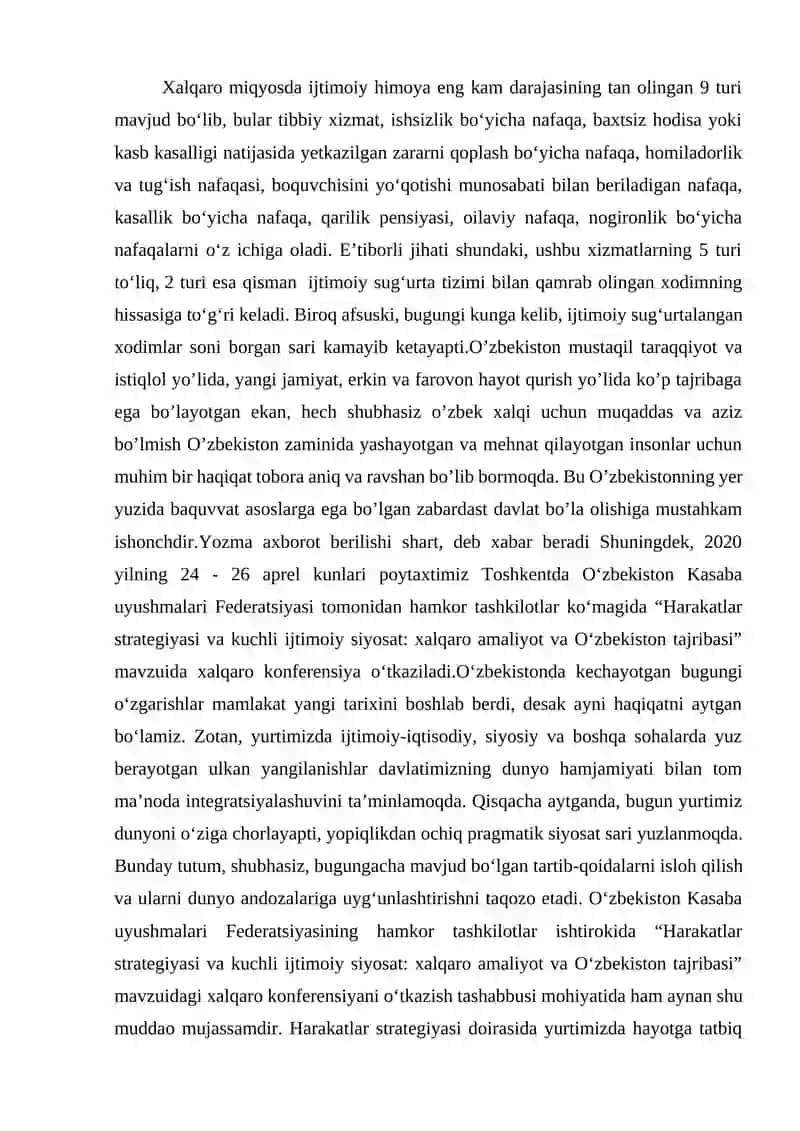 Harakatlar strategiyasi va kuchli ijtimoiy siyosat: xalqaro amaliyot va O'zbekiston tajribasi 3