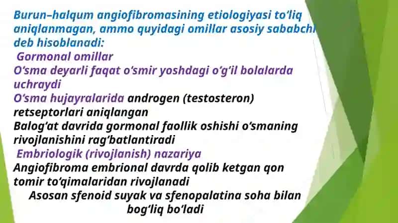 Burun – halqum angiofibromasi, etiologiyasi, klinikasi, tashxislash va davolash usullari 3
