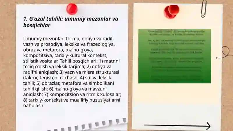 Gʻazal tahlili mezonlari 3
