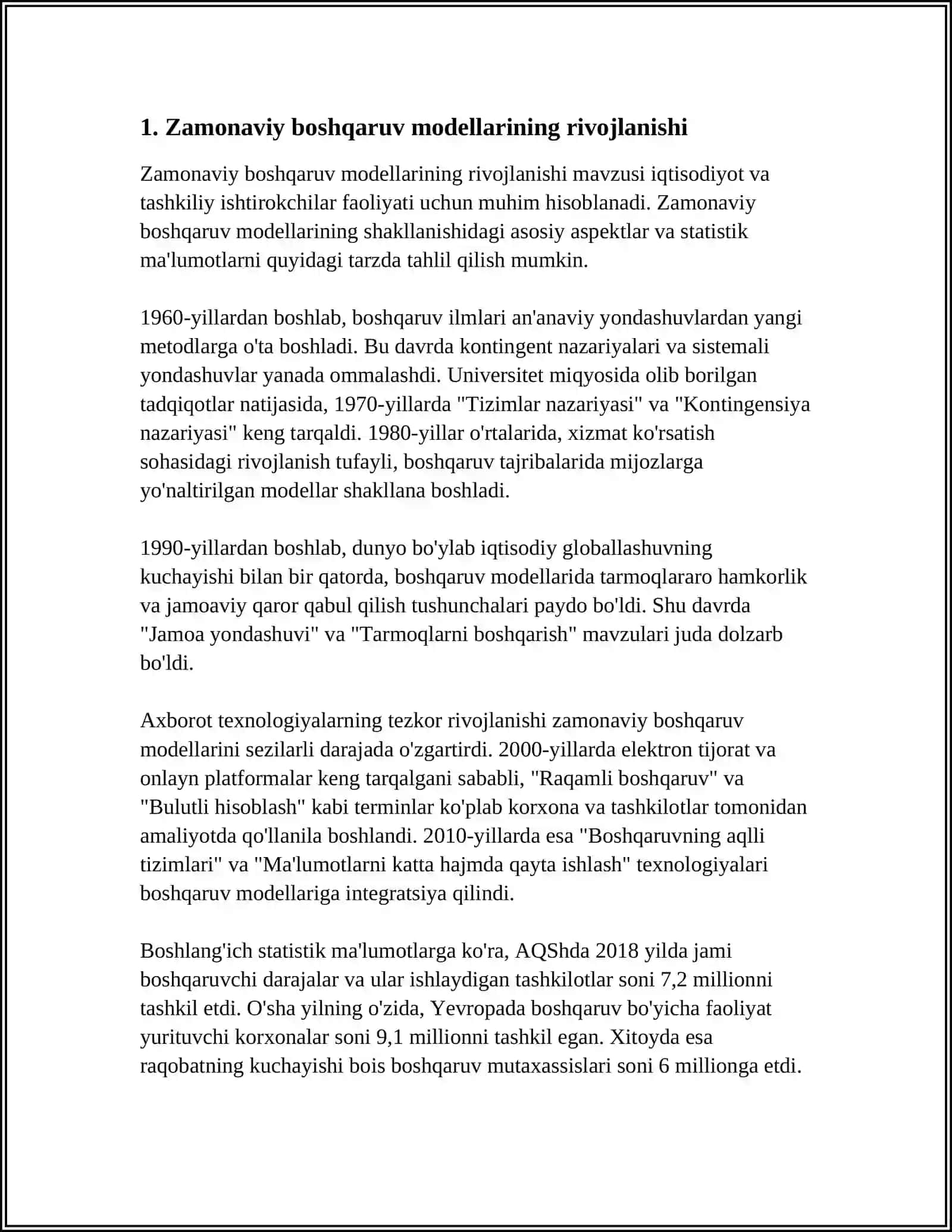 TASHKILOTNI BOSHQARISHNING ZAMONAVIY MODULI 3